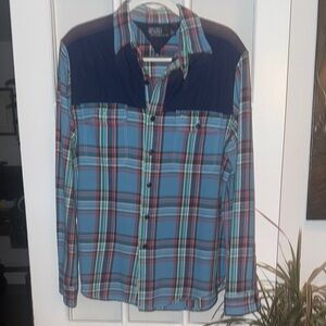 Polo by Ralph Lauren Plaid Button-Down – Men’s L – 90s-Inspired Colorblock